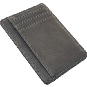 ארנק עור אפור עם חריטה