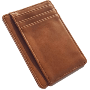 ארנק עור חום עם חריטה